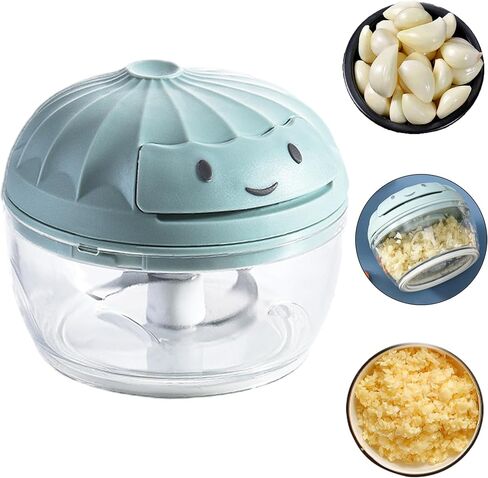 Hendiy Mini Garlic Comper ， خط سحب اليد المحمولة ثوم الثوم مينر الثوم مكبس البصل لخضار ، كسارة الثوم ، قاطع خضار مروحية يدوي ، لحوم مفروم ، الزنجبيل ، المكسرات ، الفلفل الحار ، 160 مل. in Saudi Arabia