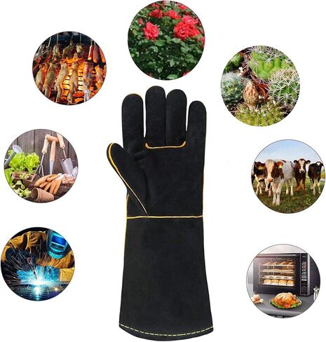 Heat Resistant Gloves for Grill BBQ,Long Sleeve Grill Gloves for Baking,Oven,Fireproof, Stove,Welder,Welding,Fireplace in Saudi Arabia