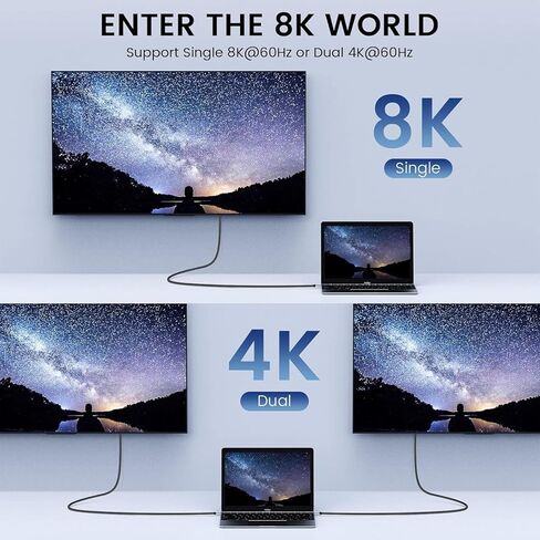 كابل Thunderbolt 4 (6.56 قدم) ، دعم كابل USB4 120 واط شحن سريع/40 جيجابت في الثانية نقل البيانات/8K ، كبل USB C إلى USB C ، 1 Thunderbolt معتمد لـ Type-C Macbooks ، iPad Pro ، Hub ، Docking in Kuwait