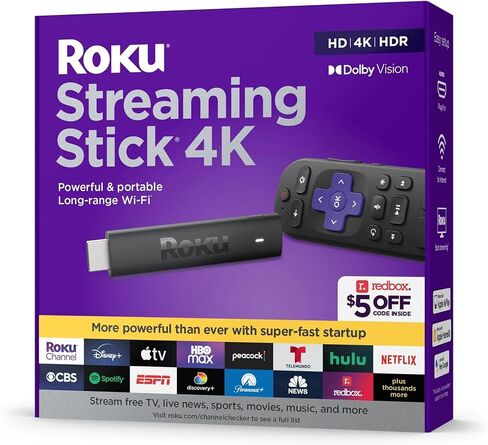 Roku Streaming Stick 4K Dreaming Device 4K/HDR/Dolby Vision مع عناصر التحكم عن بُعد وتلفزيون الصوت in Kuwait