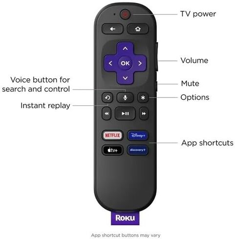 Roku Streaming Stick 4K Dreaming Device 4K/HDR/Dolby Vision مع عناصر التحكم عن بُعد وتلفزيون الصوت in Kuwait