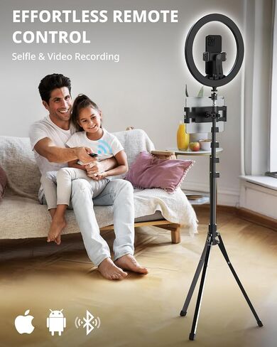 UBeesize 12" Ring Light with 74" Extendable Tripod Stand & iPad, Phone Holder, LED Circle Light with Phone,Tablet Holder for Video Recording, Photography, Live Stream, Makeup, Webcam, TikTok, YouTube in Saudi Arabia