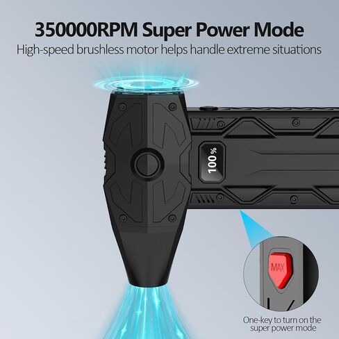 Air Air Duster -35000000RPM مضغوطة توربو نفاثات مجفف سيارة مجفف الهواء مع شاشة ، 4 تروس قابلة للتعديل 8000mAh من منفاخ الهواء القابل لإعادة الشحن للكمبيوتر الشخصي/لوحة المفاتيح/PS5/الصفحة الرئيسية/المكتب/في الهواء الطلق in Saudi Arabia