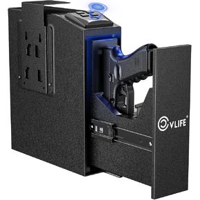 CVLIFE Biometric Gun Safe for Handgun Quick-Access Safety Device with Fingerprint Lock or Key Pad, Gun Lock Box for Home Bedside Nightstand