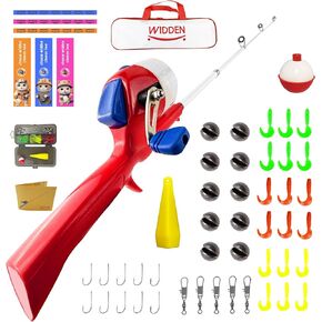 Kids Fishing Pole, Telescopic Fishing Rod, Toddler Collapsible Fishing Rod and Reel Combo with Tackle Box, Fishing Line, Bobber, and Soft Lures for Boy, Girl, Youth, Beginner, Over 4 Years Old