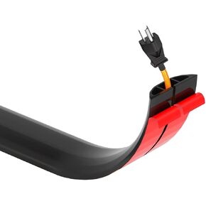 Kable Kontrol Silicone Floor Cord Cover - 5 Ft Flexible Cord Protector, Self Adhesive, for Concealing Extension Cable, Protecting Wires, Prevents Trips – 2.5in W X 0.5in H - 1 Pc - Black