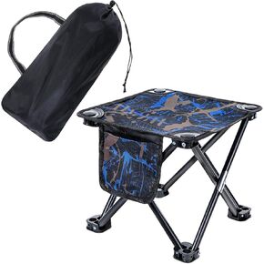 Foldable Camping Stool, Small Folding Chair Portable Stool Mini Collapsible Stool for Adults, Camping Seat with Storage Bag for Hiking Traveling Fishing Gardening and Beach - Max Load Capacity 400 LBS