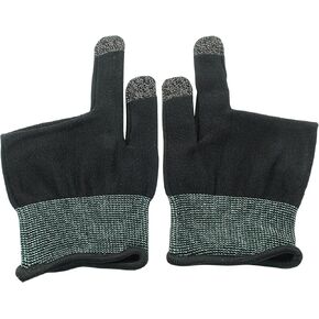 Zorfeter 1 Pair Black E-Sports Gaming Gloves, Anti-Sweat Breathable Mobile Gaming Finger Gloves Thum Sleeve for Touch Screen High-Ranking Players Mobile Game Streamer