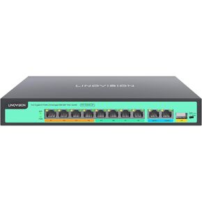 LINOVISION 8 Ports Full Gigabit PoE++ Switch, Built-in 120W Power with 4 BT 90W Ports & 4 at 30W Ports, Sufficient for All IEEE 802.3 af/at/bt Devices Including PTZ Cameras, Wireless AP, PoE Light...
