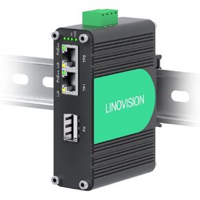 LINOVISION Industrial 2 Ports gigabit BT90W PoE++ Switch with Fiber SFP uplink, IEEE802.3af/at/bt Mini PoE Switch, IP40, Compact PoE Injector for PTZ Camera, PoE Lighting, VoIP Phone, Wireless AP