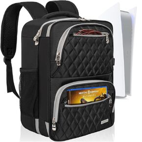 AKOZLIN Travel Gaming Console Backpack Compatible with Play Stantion 5 4 PS5 Pro/PS4/PS4 Pro/PS4 Slim/Xbox One X S With Pockets for Accessories [Video Game]
