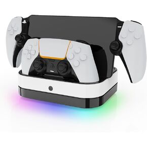 Charger Dock Stand for PS5 Portal and Controller 3-in-1 Charging Docking Station Anti-Slip Charging Dock Base Stand