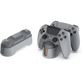 محطة شحن Xberstar PS5 لـ PS5 /PS5 Edge Controller شحن Dock Stand PS5 إكسسوارات محطة الشحن السريعة (رمادي)