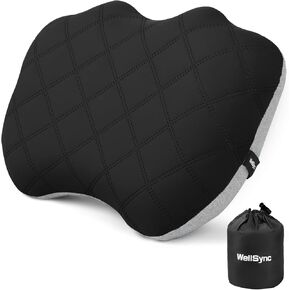 Camping Pillow with Removable Soft Cooling Cover, Ultralight Inflatable Travel Pillow for Neck Lumbar Support, Upgrade Backpacking Air Pillows for Camping, Hiking, Backpacking