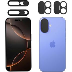 Privacy Cover Compatible for iPhone 16 /iPhone 16 Plus with Front Camera Cover,Protect Privacy and Security But Not Affect Facial Recognition（2Pack）