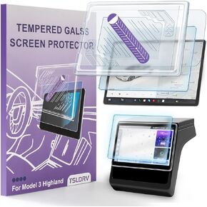 Screen Protector for Tesla Model 3 Highland 2024 2025 [No Glare/Anti-Fingerprint] 15.4" Dashboard Touchscreen 8" Rear Touchscreen for Tesla Model 3 Accessories 2024 2025 Matte