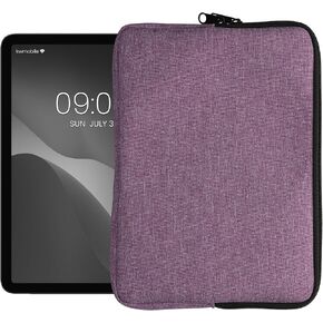 kwmobile Universal Fabric Tablet Sleeve - Soft Fabric with Zippered Closure - Full Practical Protection for Your Tablet - Dark Blue