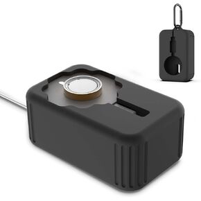 for Oura Ring Gen 4 Charger Protector Case, Soft Silicone Oura Ring 4 Charger Cover, Drop/Dust/Ageing Resistant for Oura Ring Gen4 Charger Organizer with Keychain, Off-White