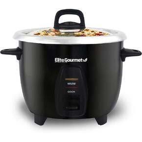 Elite Gourmet ERC2001BX 10-Cup Electric Rice Cooker with 304 Surgical Grade Stainless Steel Inner Pot, Makes Soups, Stews, Porridges, Grains and Cereals