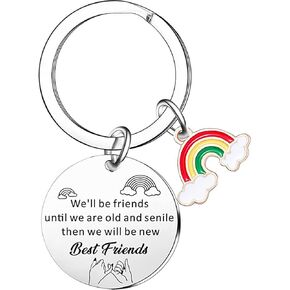 Vintashion Sunflower Charm Round Pendant Inspirational Words Engraving Stainless Steel Keychain for Teen Girl Women Gifts