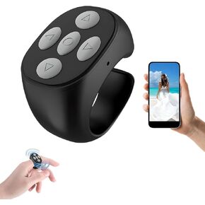 Wireless Bluetooth Remote Control, 2025 New Fingertip Wireless Bluetooth Remote Control, Remote Control Page Turning Bluetooth Remote Control, Video Music Camera Shutter Remote Control Wheel Ring 1PCS