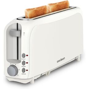 SEEDEEM 2-Slice Slim Toaster, 6 Shade Settings with Cancel, Reheat & Defrost, 10" Long Slot, Auto Shut off, Removable Crumb Tray, Yellow
