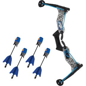 Zing HyperStrike Bow Archer Pack - 1 Bow and 4 Zonic Whistle Arrows, Launches Arrows Up to 250 Feet, for Ages 14 and Up (Silver Kryptek)