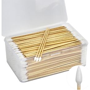500/700/1000/200 PCS Pointed Cleaning Swabs - 6 Inch Long Cotton Swabs with Sturdy Handle - Lint Free Gun Cleaning Swabs for Precision Cleaning, Lubricating - Gun Cleaning Supplies (Qtipzify)