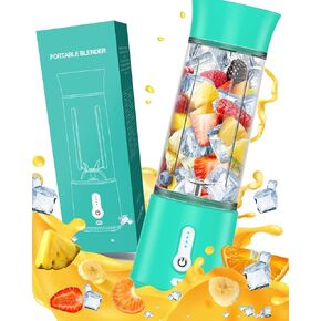 Portable Blender, Portable Blender for Shakes & Smoothies with 6 Blades, 17Oz. USB-C Rechargeable, BPA Free, Quiet Mini Travel Blender Personal Size Blender for Sports, Travel, Kitchen