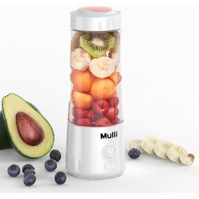 Mulli Portable Blender,USB Rechargeable Personal Mixer for Smoothie and Shakes, Mini Blender with Six Blades for Baby Food,Travel,Gym(Update)