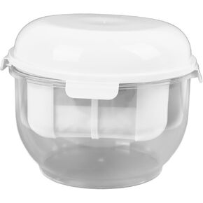 Greek Yogurt Strainer 19.5oz Yogurt Maker with Ultra Fine Nylon Mesh Strainer Transparent Round Large Capacity Efficient Yogurt Whey Separator - Detachable Split Design for Vegetable Fruit Draining