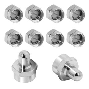 10 Pcs 75 Ohm Terminators, Coax Cable Cover, Coax Cap Cover, Coax Terminator Caps, 75 Ohm Terminator Adapter, Coaxial Cable Adapter Connectors for Ports on Splitter, Coaxial Cable, TV Antenna, AMP