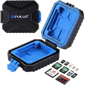 PULUZ 11 in 1 Memory Card Case, Universal Waterproof Memory Card Holder, Portable Multi-Card Storage, Card Storage Organizer for 3SIM + 2XQD + 2CF + 2TF + 2SD Card, Camera Accessories, SD Card Case