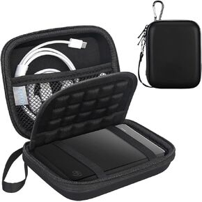 Lacdo Hard Drive Carrying Case for Seagate Portable External Hard Drive, Toshiba Canvio Basics/Flex WD Elements/My Passport External Hard Drive HDD Case 1TB 2TB 4TB 5TB 6TB Shockproof Travel Bag,Black