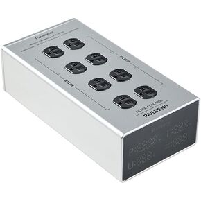 AC Power Filter Power Conditioner with LED Display, 8 Ways Power Socket, Line Conditioner Power Purifier with Universal Outlets Suitable for HiFi CD Player Piano, TV, G20 Sliver