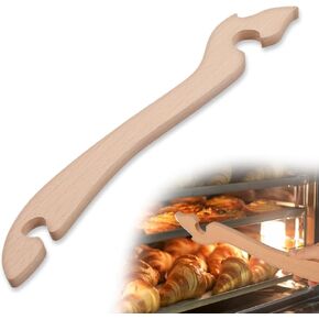Wooden Oven Rack Puller, Oven Rack Push Pull Tool with Long Handle, Wood Toaster Hot Rack Pulling Stick, Oven Tray Extractor Oven Rack Puller for Baking Kitchen Air Fryer Gadgets - 11inches