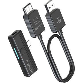 MINIX C1 Plus Wireless HDMI Transmitter and Receiver, Portable HDMI Wireless Extender with 2.4G/5GHz Connection, Plug & Play for iPhone15+/Laptop/PC/TV/Box/Projector,164FT/50M
