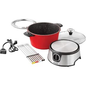 Starfrit 024704-002-0000 Rock 13PC Set Electric Fondue, 3.2-quart capacity, Red and Black