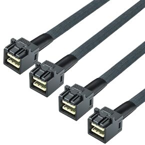 Ipolex Internal Mini SAS HD Cable SFF-8643 إلى SFF-8643 مع النطاق الجانبي ، ودعم ما يصل إلى 4 منافذ (4 ممرات) من بيانات SAS ، والعمل مع الخادم ، و CARD CARD و PCI Express Controller ، 1-M (3.28ft) ، 2 ، 2 علية
