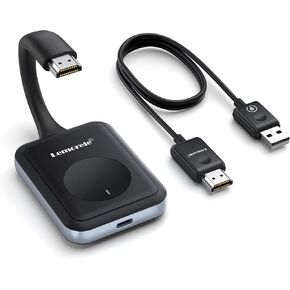 Lemorele Wireless USB-C Transmitter and Receiver Kit, Portable USB-C to HDMI Wireless Extender, Plug&Play, 2.4/5G 164ft 1080P Full HD, for Streaming Video &Audio to Monitor from Mobile/Laptop/TV-Box