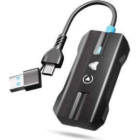 Moman Wireless Carplay Adapter, 2 in 1 Plug and Play Dongle for iPhone & Andriod Auto USB A/C Converts Factory Wired to Wireless for Cars from 2016+ & iOS 10+