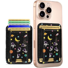 Toycamp متوافق مع حامل البطاقة المغناطيسية Magsafe Wallet - محفظة هاتف جلدية للنساء iPhone Girls Cute Slim Magnet Rfid بطاقة الائتمان لـ Apple 16/15/14/13/12 حالة الهاتف ، تنمو زهرة in Kuwait