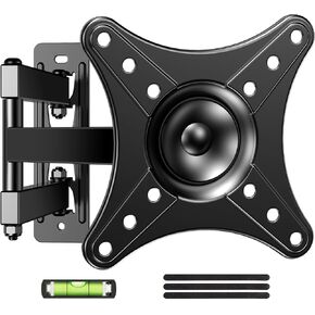 Full Motion TV Monitor Wall Mount Bracket for Most 13-32 Inch LED LCD Flat Curved Screen, 360° Rotation Swivel Tilt Extension，Adjustable Articulating Arms, Max VESA 100x100mm up to 33lbs