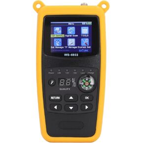 Satellite Finder Meter Satellite Si gnal Locator DVB S / S2X Si gnal Measuring Meter Detector Receiver with Flashlight Backlit Buttons,2.1in Colorscreen,800mAh Battery