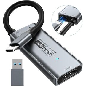 Newhope USB 3.0 Capture Card with 100W PD - HDMI to USB-C Video Capture Card 1080P 60fps & 2K 30fps Video Audio Capture Device for Streaming, Game Recording, Compatible for Quest 3, Switch, PS4/PS5