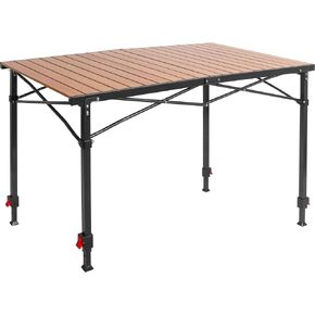Adjutable Camping Table Folding Large for 2-6 Person, Foldable Camp Table with Aluminum Roll-up Tabletop for Outdoor & Indoor, Cooking, Picnic, Bech, Sturdy, Stable, Loads 220 Lbs