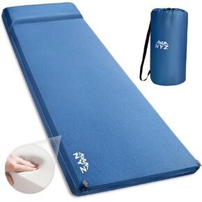 NYZ Self Inflating Sleeping Pad for Camping 3.1" Ultra-Thick Memory Foam Camping Mattress 20s Quick Inflation Camp Mat with Pillow Waterproof 4-Season for Camping Travel Tent Car