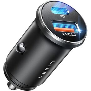 iPhone 16 Car Charger, 54W Super Fast Car Charger Adapter, LISEN Metal Cigarette Lighter Adapter, Dual Port 12V USB C Car Charger Plug for iPhone 16 15 14 13 12 Pro Max, Samsung Galaxy S25 Ultra/Plus