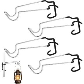 4 Pack Camping Lantern Hook Hanger, Outdoor Stainless Steel lamp Hanger Stand Water Bottle Bracket, Portable Tent Lamp Hook Cup Holder, Tent Camping Accessories, for Camping Hunting Fishing Hiking
