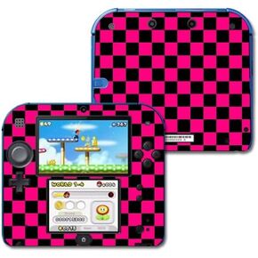 Mayyskins Skin متوافق مع Nintendo 2DS الالتفاف جلود فحص الوردي فحص